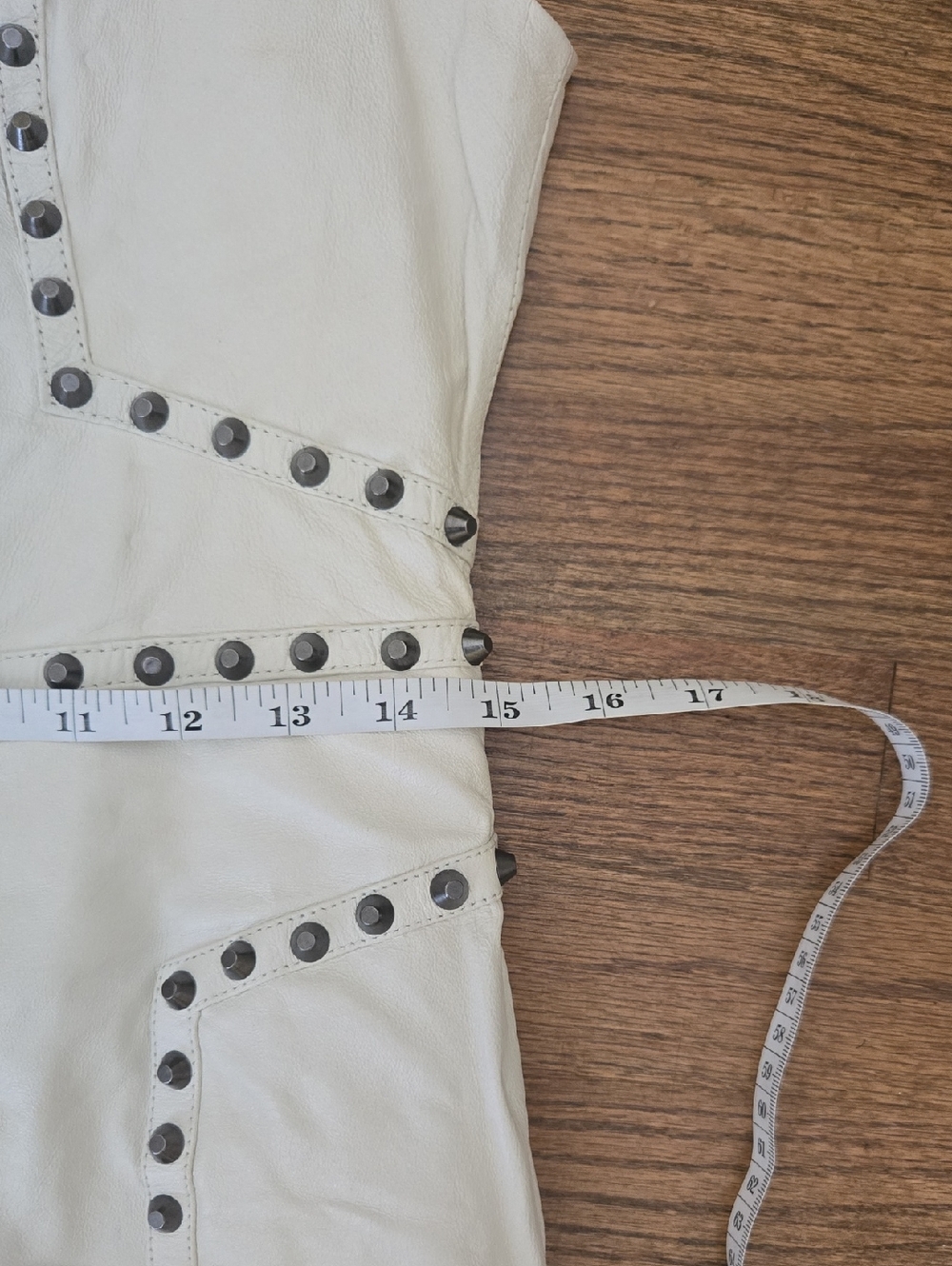 bebe Off White Studded Leather Midi Dress Sz M - Picture 7 of 8